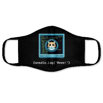 Discover Console.Log('Meow!') Cat Coding Face Masks
