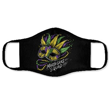 Discover Mardi Gras Squad Mask Beads Festive Vibes Face Masks