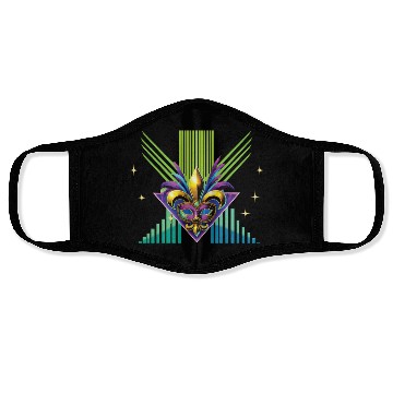 Discover Mardi Gras Retro Synthwave Mask Design Face Masks