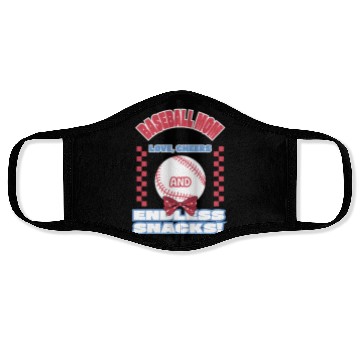 Discover Baseball mom Powered by love Face Masks