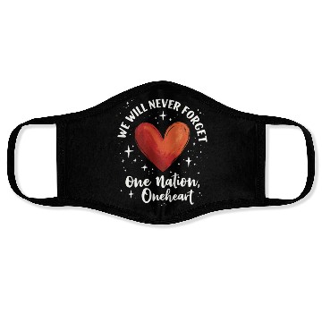 Discover We Will Never Forget One Nation One Heart Face Masks