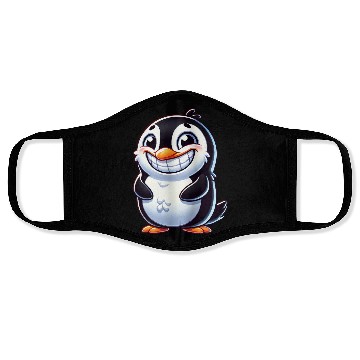 Discover Cute Penguin Cartoon Smiling Laughing Joy Face Masks