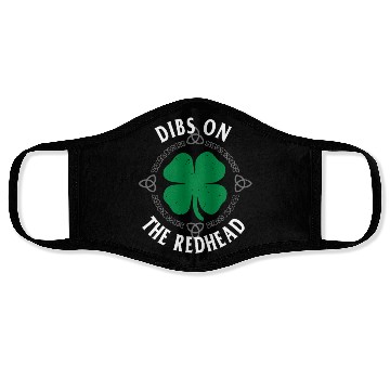 Discover Dibs On The Red Head - St. Patrick's Day Humor Face Masks