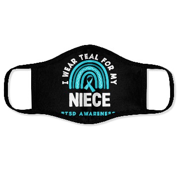 Discover I Wear Teal for My Niece PTSD Awareness Face Masks