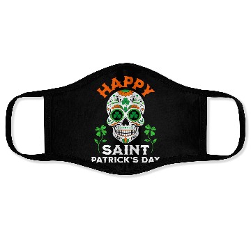Discover Happy Saint Patrick's Day Irish Sugar Skull Face Masks
