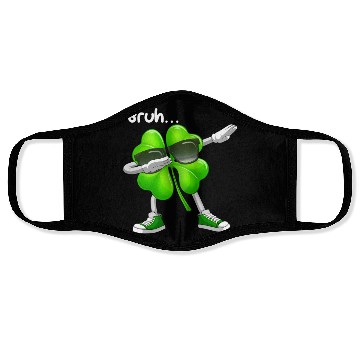 Discover Bruh Dabbing Shamrock - Funny St Patricks Day Face Masks