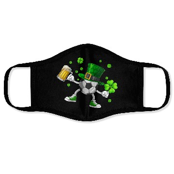 Discover Soccer Drinking Beer St Patrick's Day Face Masks