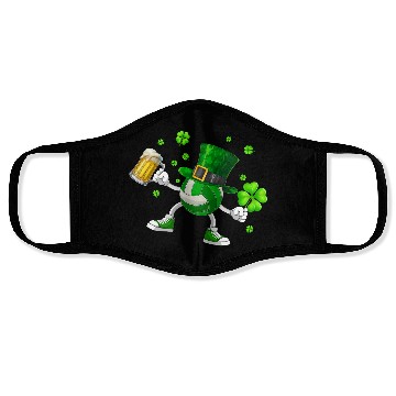 Discover Volleyball Drinking Beer St Patrick's Day Face Masks