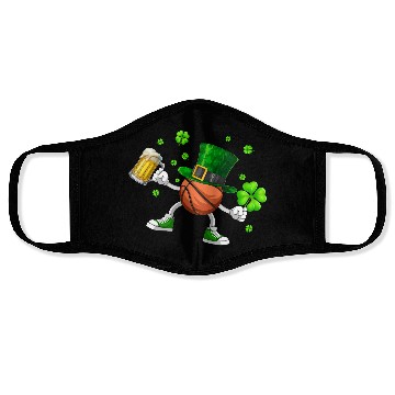 Discover Basketball Drinking Beer St Patrick's Day Face Masks