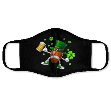 Discover Football Drinking Beer St Patrick's Day Face Masks