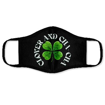 Discover Clover Cha Cha 4-Leaf AI Clover Design Face Masks