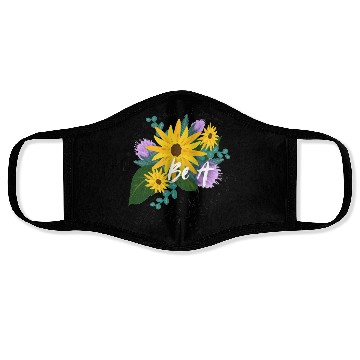 Discover Positive quote with wildflowers sunflower sticker Face Masks