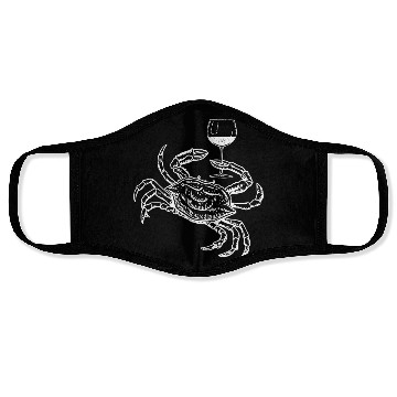 Discover Wine Crab Ocean Lovers Drinking Vacation Cruise Dr Face Masks