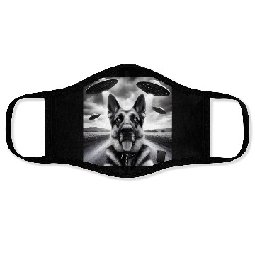Discover German shepherd Gsp Funny Graphic Selfie UFOs Weir Face Masks
