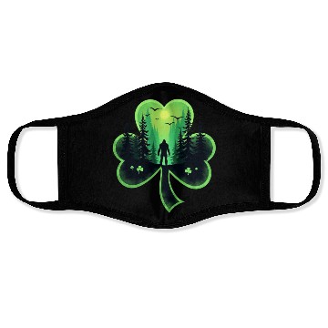 Discover St Patrick's Day Bigfoot Sasqautch Irish Face Masks