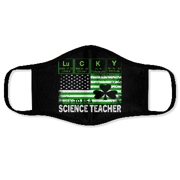Discover Lucky to Be a Science Teacher St Patricks Day Face Masks