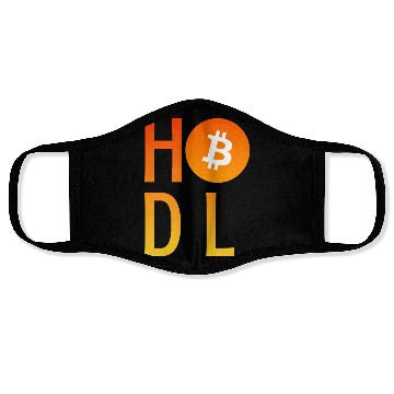 Discover HODL Bitcoin Minimalist Art Face Masks
