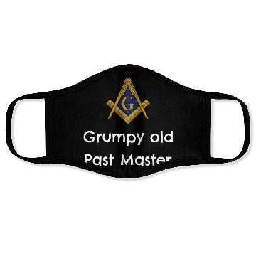 Discover Grumpy Old Past Master Emblem Face Masks