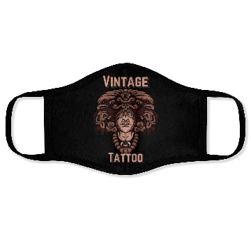 Discover Vintage Tattoo Art – Aztec Warrior Design Face Masks