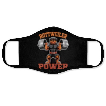 Discover Rottweiler Power Weightlifting Dog Gym Strength Face Masks