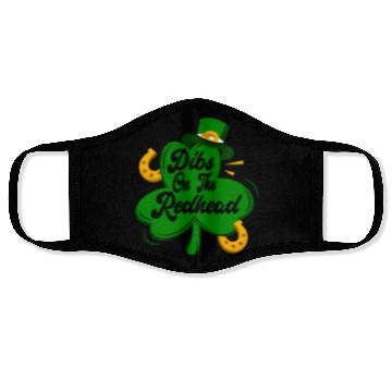 Discover Dibs On The Redhead Funny St Patricks Day Drinking Face Masks
