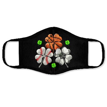 Discover St Patricks Shamrock Basketball Baseball Soccer Face Masks