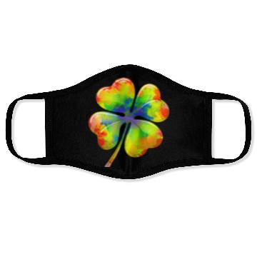 Discover Tie Dye Shamrock Lucky Four Leaf Clover St Patrick Face Masks