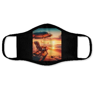 Discover sunset beach Face Masks