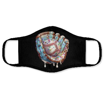 Discover Baseball Drip Ice Cream Sprinkles Baseball Glove Face Masks