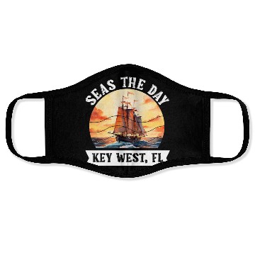Discover Florida Keys SEAS THE DAY IN KEY-WEST FLORIDA Face Masks