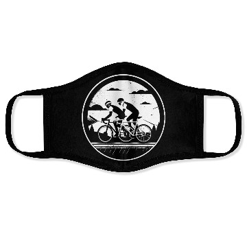 Discover Cycling Illustration Face Masks