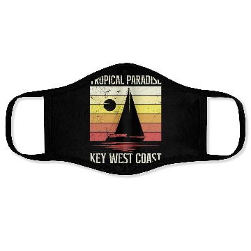 Discover Florida TROPICAL PARADISE KEY-WEST COAST Face Masks