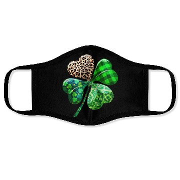 Discover St. Patrick's Day Shamrock Irish Leopard Face Masks