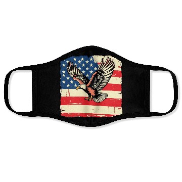 Discover Patriotic Eagle Illustration Face Masks