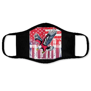 Discover American Eagle Illustration Face Masks