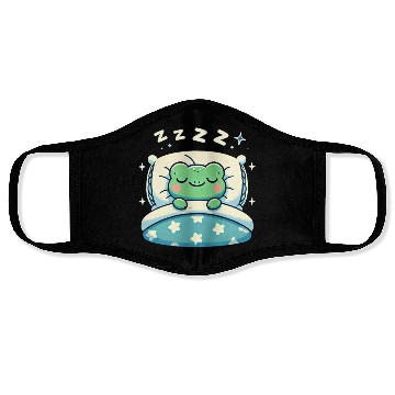 Discover Frog Sleeping In Bed At Night Time Face Masks