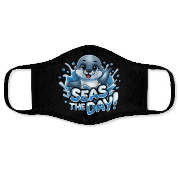 Discover Seas The Day Seal Enthusiast Splash Vibes Face Masks