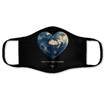 Discover Keep the Heart Beating Earth Day Earth Environment Face Masks