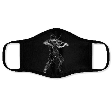 Discover Violin Player Line Art Face Masks