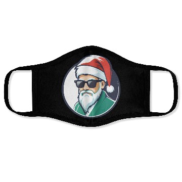 Discover Creative Santa logo design wearing sunglasses Face Masks