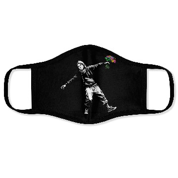 Discover Banksy Protester Throwing Flowers Face Masks