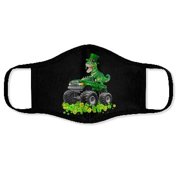 Discover Monster Truck T-rex St Patricks Day Dinosaur Cute Face Masks
