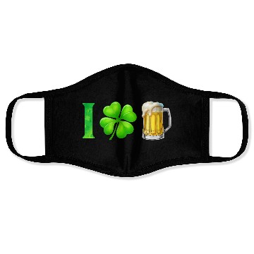 Discover I Shamrock Beer Funny St Patrick's Day I Love Beer Face Masks