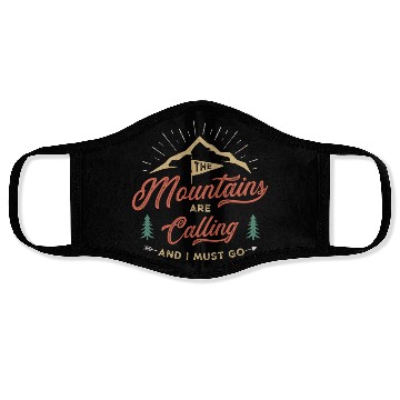 Discover The Mountains Are Calling Vintage Design Face Masks