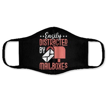 Discover Easily Distracted By Mailboxes Mail Postal Worker Face Masks