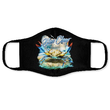 Discover Bass Fishing Blue Claw Crab Face Masks