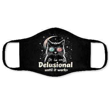 Discover Delusional Cat Cat Retro Cats Cat Lovers Face Masks