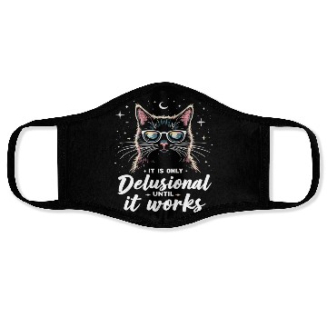 Discover Delusional Cat Cat Retro Cats Cat Lovers Face Masks
