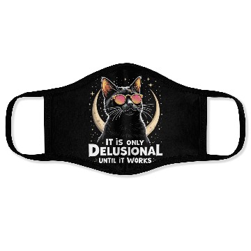 Discover Delusional Cat Cat Retro Cats Cat Lovers Face Masks