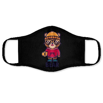 Discover Cool Skater Bear - Streetwear Style Face Masks